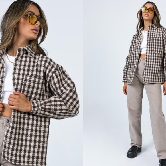 Princess Polly Jackets & Blazers - Princess Polly Harry Jacket Check Beige